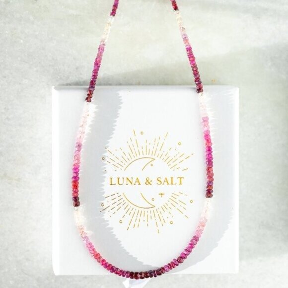 Gorgeous GENIUINE Ruby Jewelry Set Beaded Necklace & Bracelet Non Tarnish Gold - Picture 1 of 14